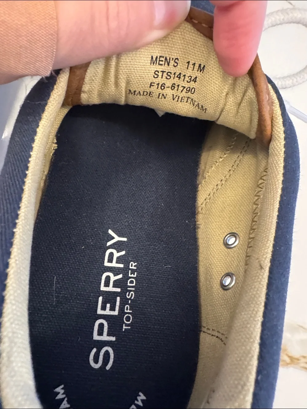 Sperry Navy Top Sider Canvas Lace-Up Men’s Shoes